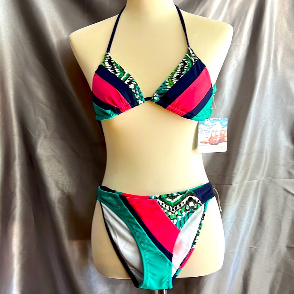 Brand New Multicolor Seekers Australia two piece Swimsuit